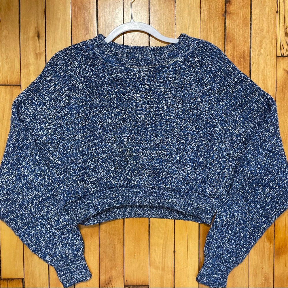 vintage cropped dark blue sweater